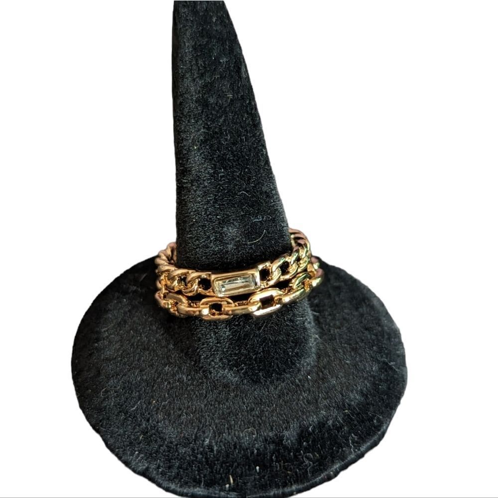 Costume jewelry rings,set of two,chain link